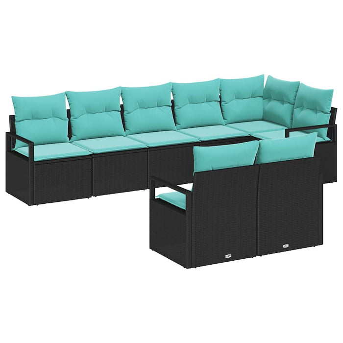 Set de canapea 8 pcs Negru poliratan - WALTI WALTI