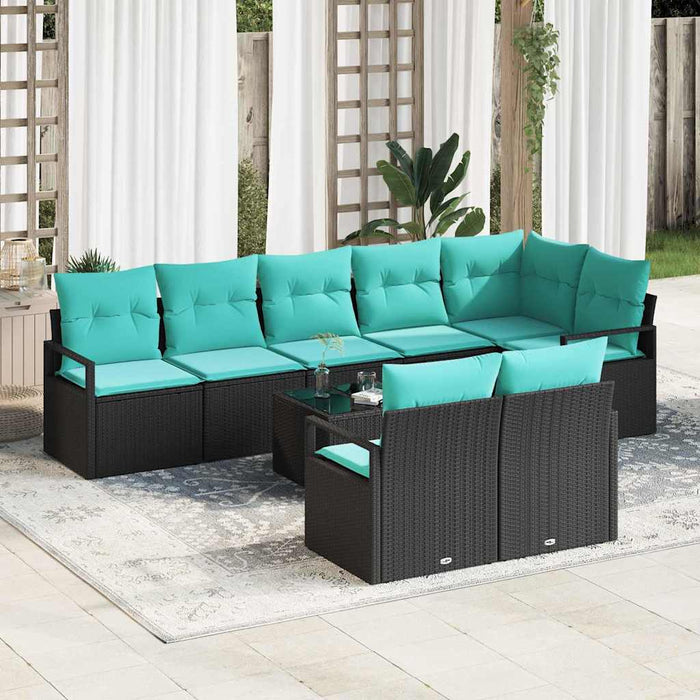 Set de canapea 9 pcs Negru poliratan - WALTI WALTI
