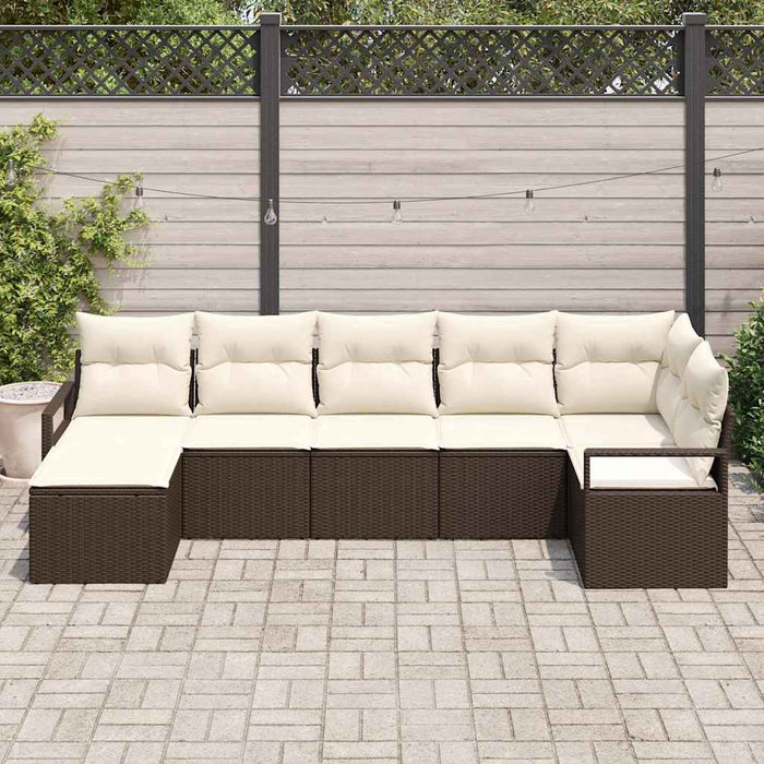 Set de canapea vidaXL pentru grădină cu 7 piese maro din poli ratan - WALTI WALTI