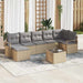 Set canapea de grădină 8 piese cu perne Black Poly Rattan - WALTI WALTI