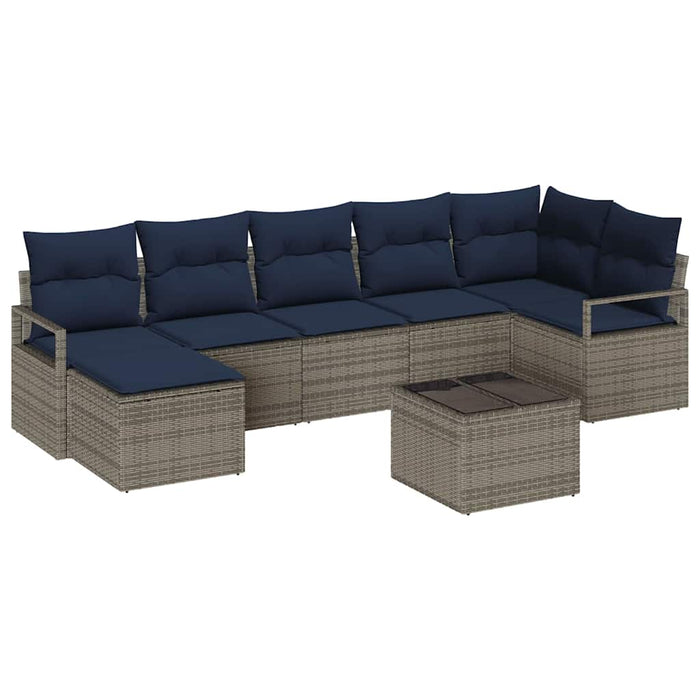 Set de canapea cu pernă 8 pcs Gri poliratan - WALTI WALTI