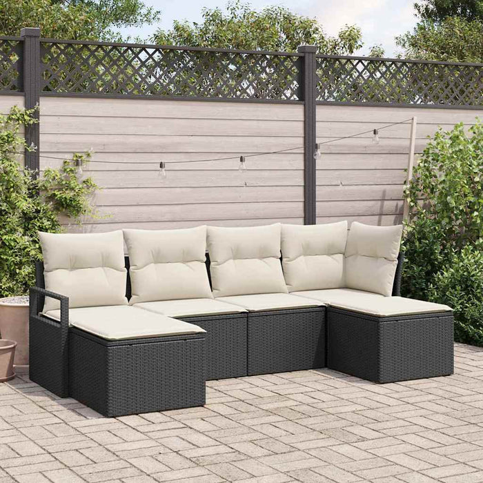 Set de canapea 6 pcs Negru poliratan - WALTI WALTI