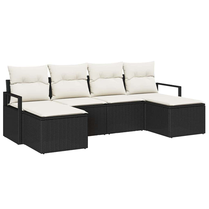 Set de canapea 6 pcs Negru poliratan - WALTI WALTI