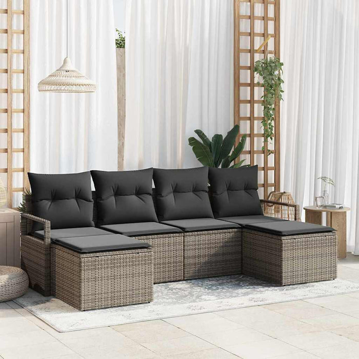 Set de canapea 6 pcs Gri poliratan - WALTI WALTI