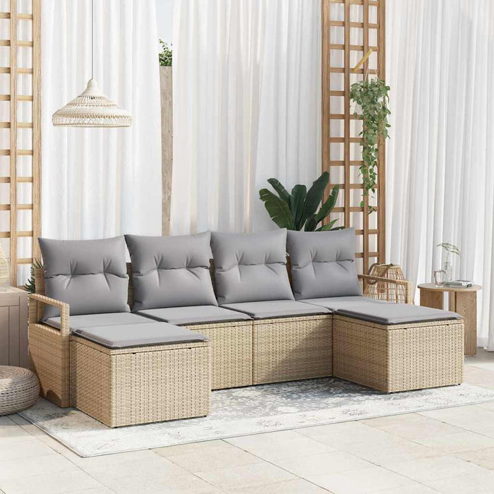 Set de canapea 6 pcs Bej poliratan - WALTI WALTI