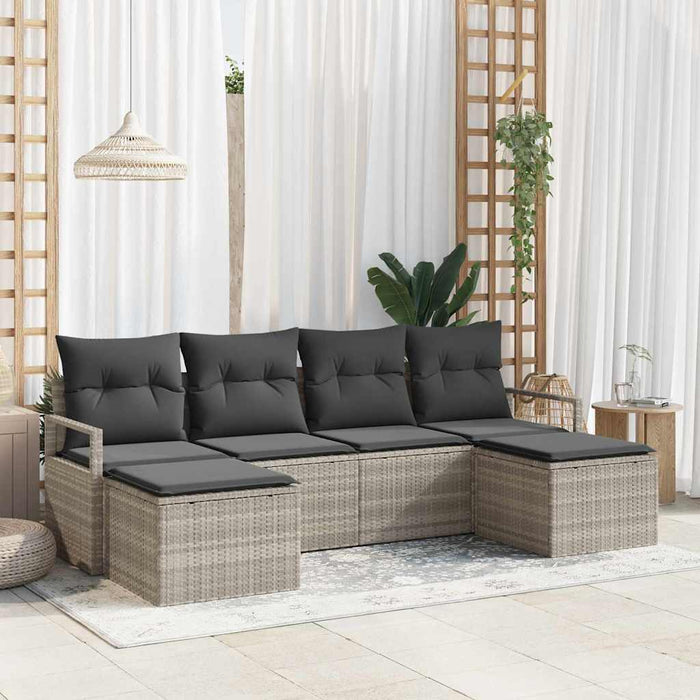 Set de canapea 6 pcs Gri deschis poliratan - WALTI WALTI