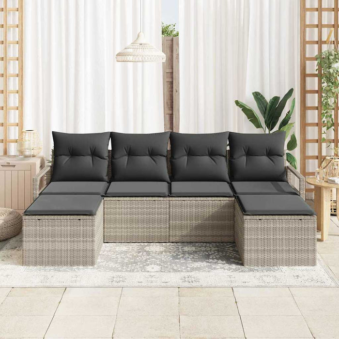 Set de canapea 6 pcs Gri deschis poliratan - WALTI WALTI