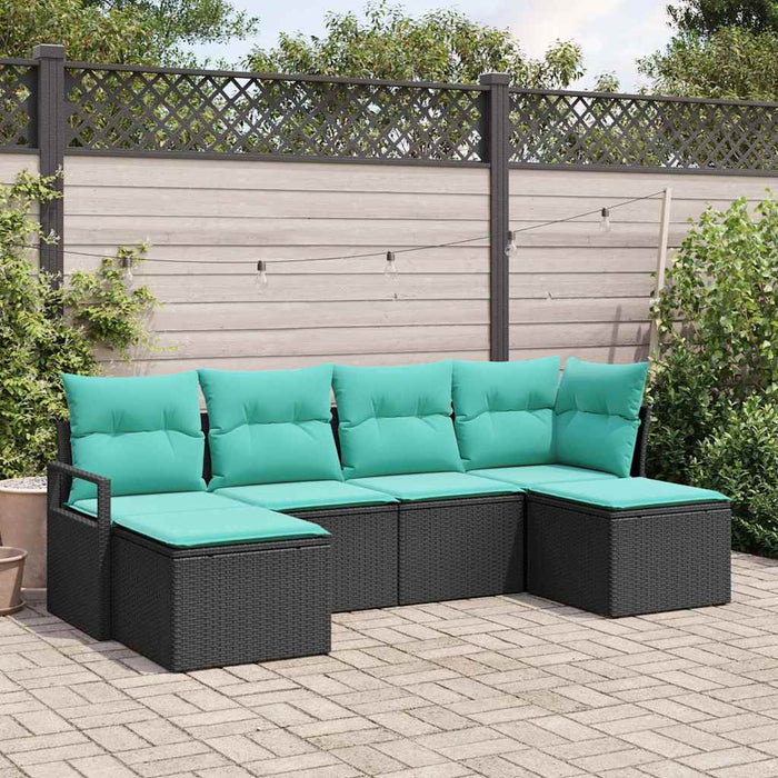 Set de canapea 6 pcs Negru poliratan - WALTI WALTI