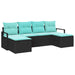 Set de canapea 6 pcs Negru poliratan - WALTI WALTI