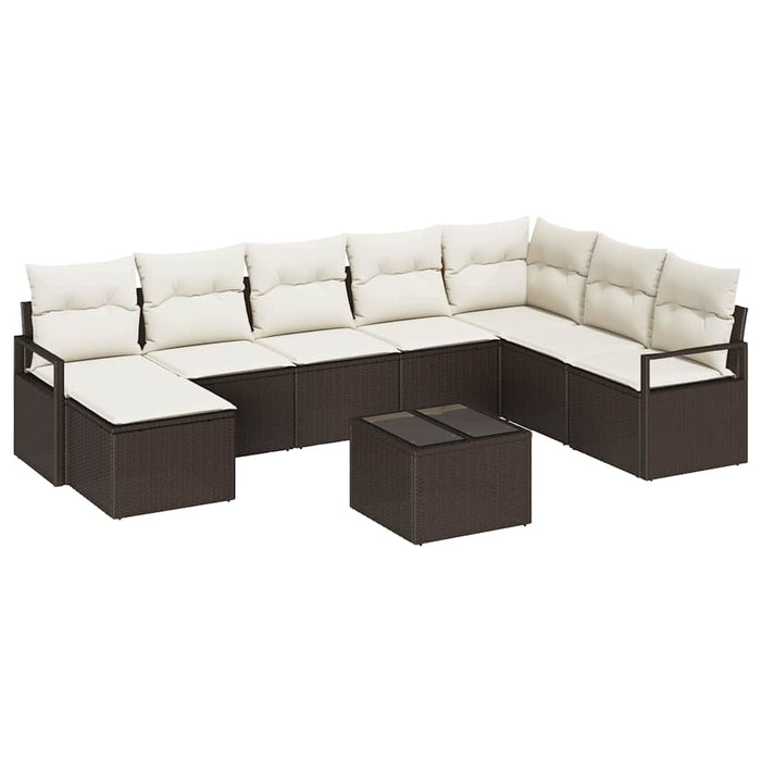 Set de canapea vidaXL cu 8 piese și perne, ratan gri - WALTI WALTI