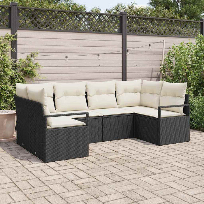 Set de canapea cu pernă 6 pcs Negru poliratan - WALTI WALTI