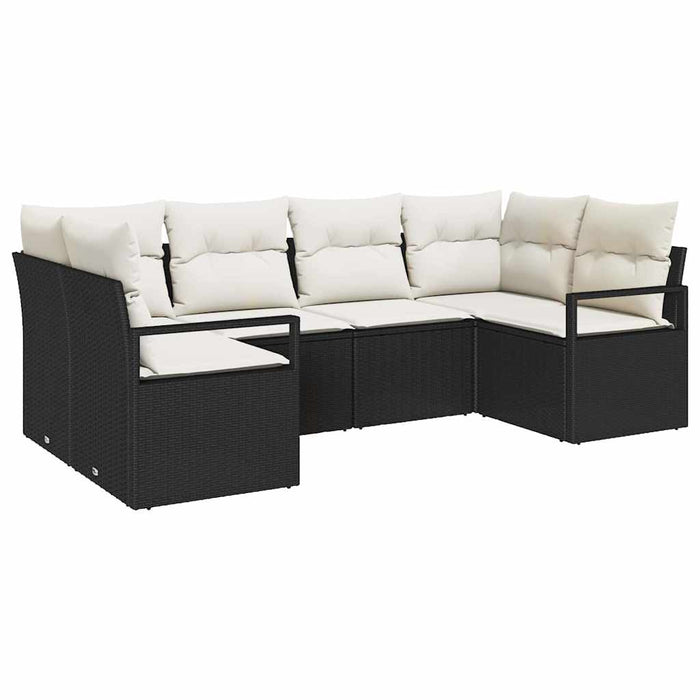 Set de canapea cu pernă 6 pcs Negru poliratan - WALTI WALTI