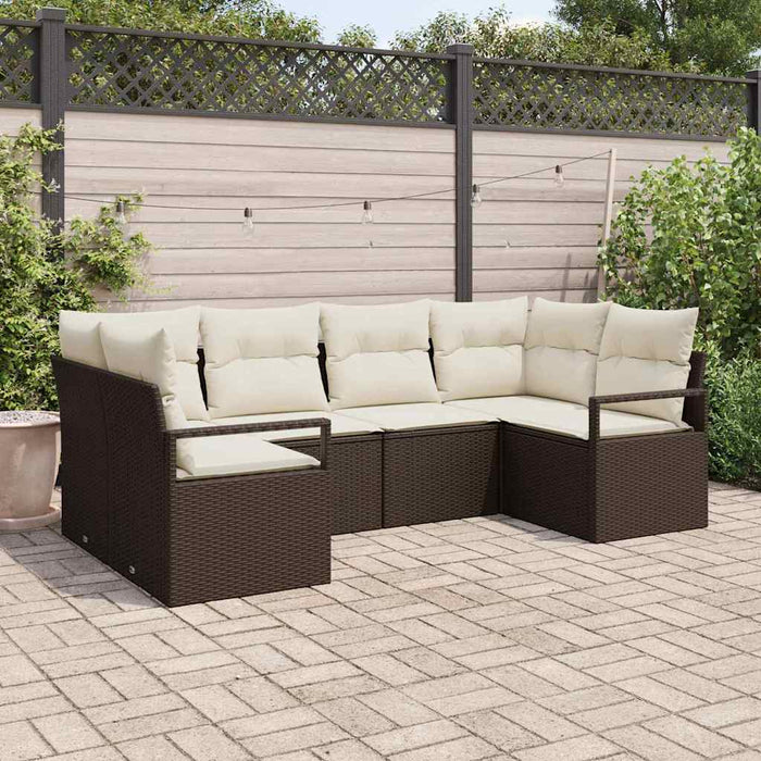 Set de canapea cu pernă 6 pcs Maro poliratan - WALTI WALTI