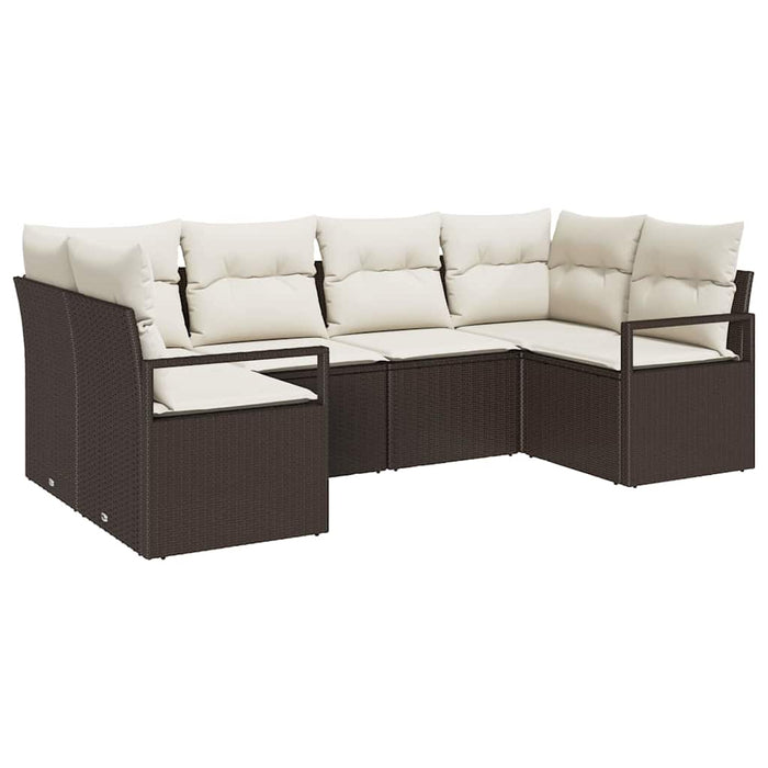 Set de canapea cu pernă 6 pcs Maro poliratan - WALTI WALTI