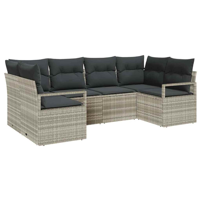 Set de canapea cu pernă 6 pcs Gri deschis poliratan - WALTI WALTI