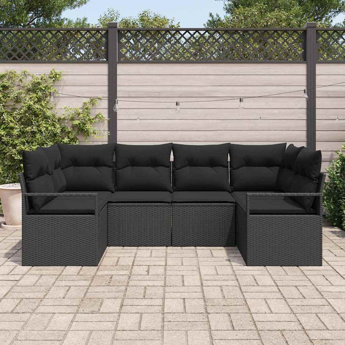 Set de canapea cu pernă 6 pcs Negru poliratan - WALTI WALTI