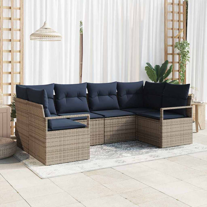Set de canapea cu pernă 6 pcs Gri Poli Rattan - WALTI WALTI