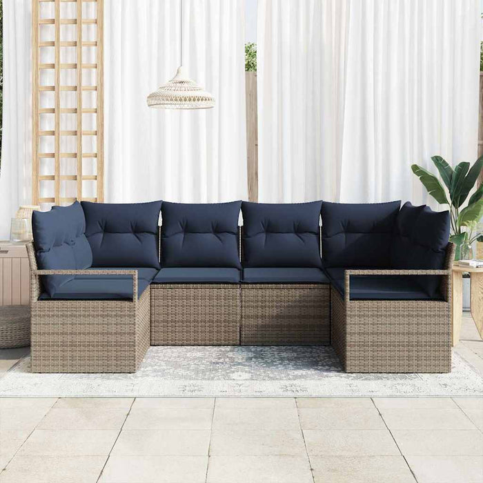 Set de canapea cu pernă 6 pcs Gri Poli Rattan - WALTI WALTI