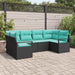 Set de canapea cu pernă 6 pcs Negru Poli Rattan - WALTI WALTI