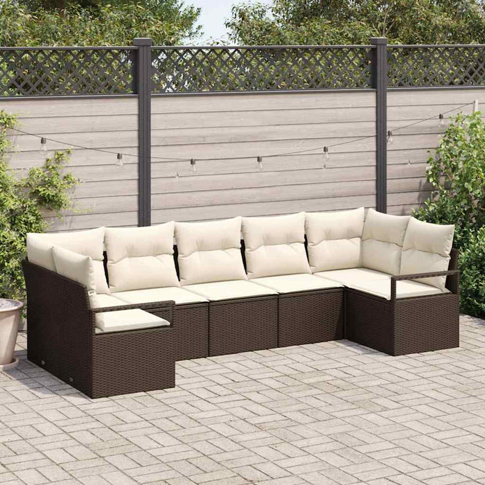 Set de canapea cu pernă 7 pcs Maro poliratan - WALTI WALTI