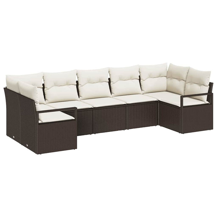 Set de canapea cu pernă 7 pcs Maro poliratan - WALTI WALTI