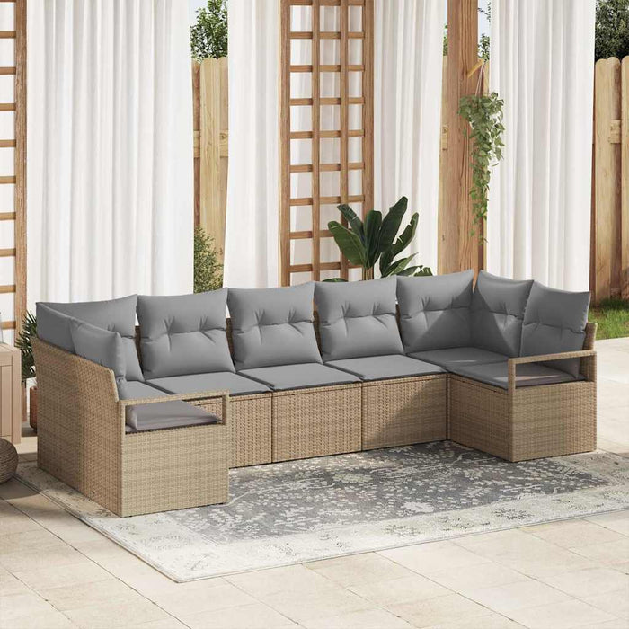 Set de canapele pentru grădină 7 pcs Bej Rattan poli - WALTI WALTI