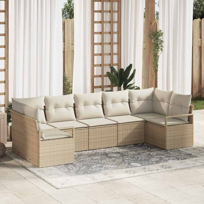 Set de canapele pentru grădină 7 pcs Bej Rattan poli - WALTI WALTI