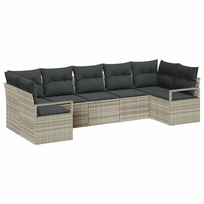 Set de canapele pentru grădină 7 pcs Gri deschis Rattan poli - WALTI WALTI