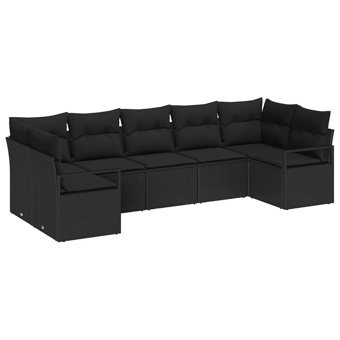 Set de canapele pentru grădină 7 pcs Negru Rattan poli - WALTI WALTI