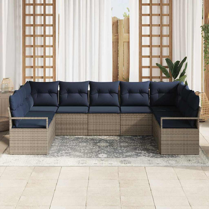 Set de canapea cu pernă 7 pcs Gri poliratan - WALTI WALTI