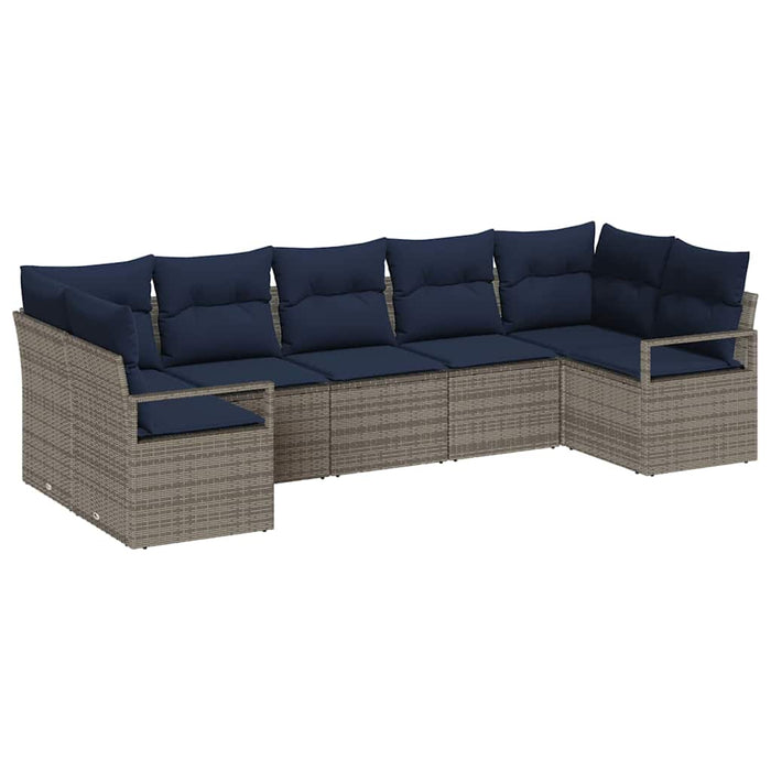 Set de canapea cu pernă 7 pcs Gri poliratan - WALTI WALTI