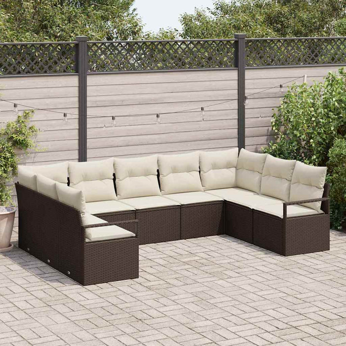 Set de canapea cu pernă 9 pcs Maro poliratan - WALTI WALTI