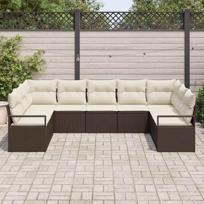 Set de canapea cu pernă 9 pcs Maro poliratan - WALTI WALTI