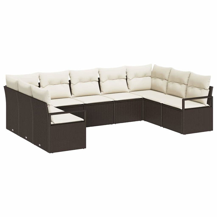 Set de canapea cu pernă 9 pcs Maro poliratan - WALTI WALTI