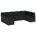 Set de canapea cu pernă 9 pcs Negru poliratan - WALTI WALTI