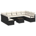 Set de canapea cu pernă 10 pcs Negru poliratan - WALTI WALTI