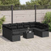 Set de canapea cu pernă 10 pcs Negru poliratan - WALTI WALTI
