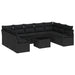 Set de canapea cu pernă 10 pcs Negru poliratan - WALTI WALTI