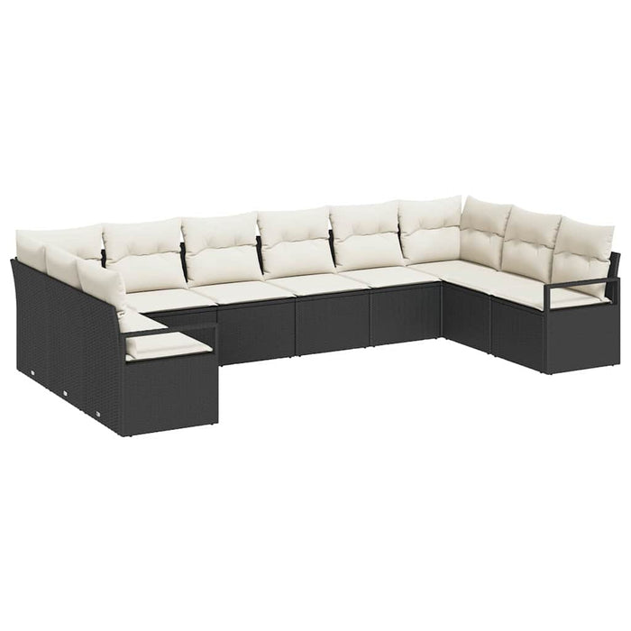 Set Canapea vidaXL cu 10 Piese cu Perne Negru Ratan Polimer - WALTI WALTI