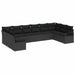Set Canapele Grădină 10 Piese cu Perne Ratan Negru Polimer - WALTI WALTI