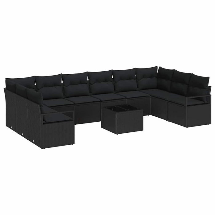 Set de canapele de grădină vidaXL cu 11 piese cu perne bej din poliratan - WALTI WALTI