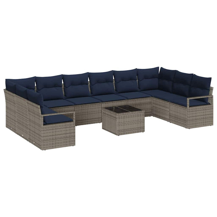 Set de canapea cu pernă 11 pcs Gri poliratan - WALTI WALTI