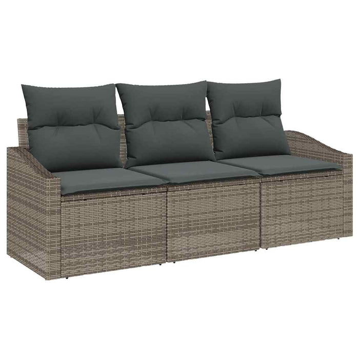 Set de canapea cu pernă 3 pcs Gri poliratan - WALTI WALTI
