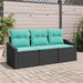 Set de canapea cu pernă 3 pcs Negru poliratan - WALTI WALTI