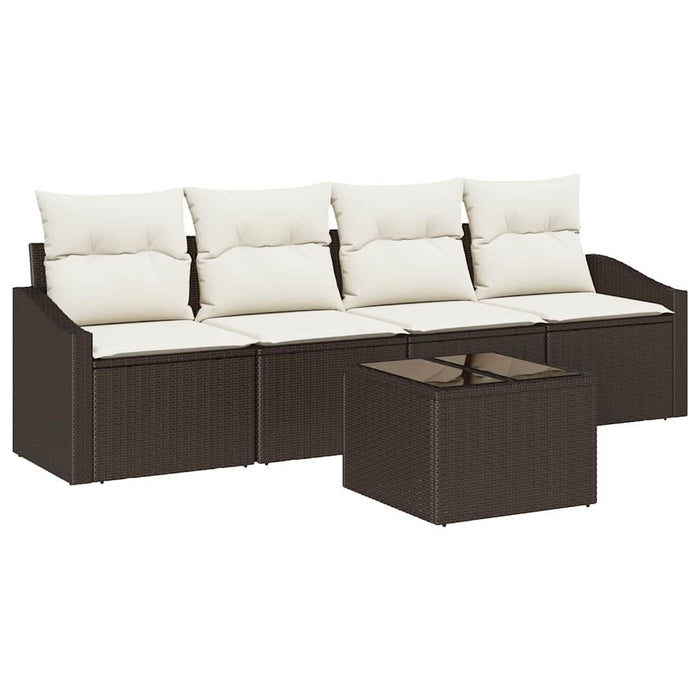 Set de canapele pentru grădină 5 pcs Maro, Crem 55 x 55 x 37 cm - WALTI WALTI