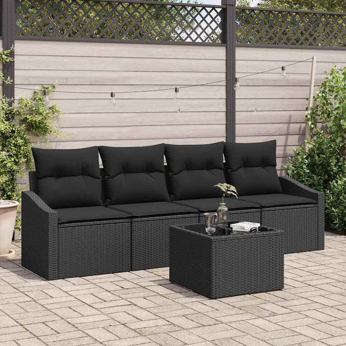 Set de canapele pentru grădină 5 pcs Negru 55 x 55 x 37 cm - WALTI WALTI
