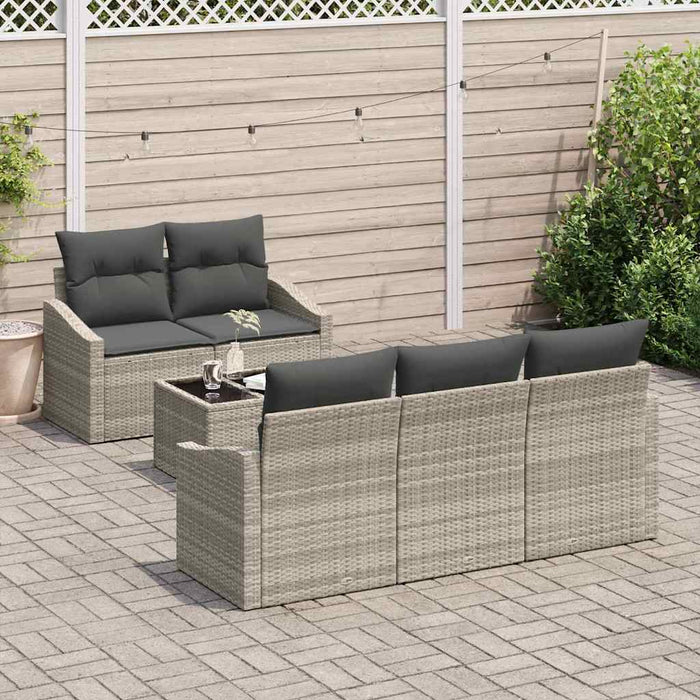 Set de canapele pentru grădină cu pernă 6 pcs Gri deschis - WALTI WALTI