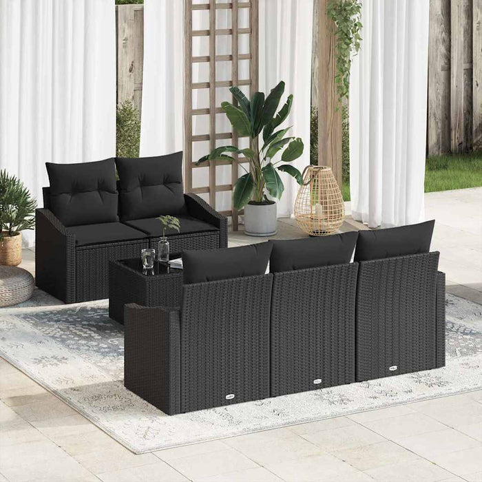 Set de canapele pentru grădină 6 pcs Negru 55 x 55 x 37 cm - WALTI WALTI