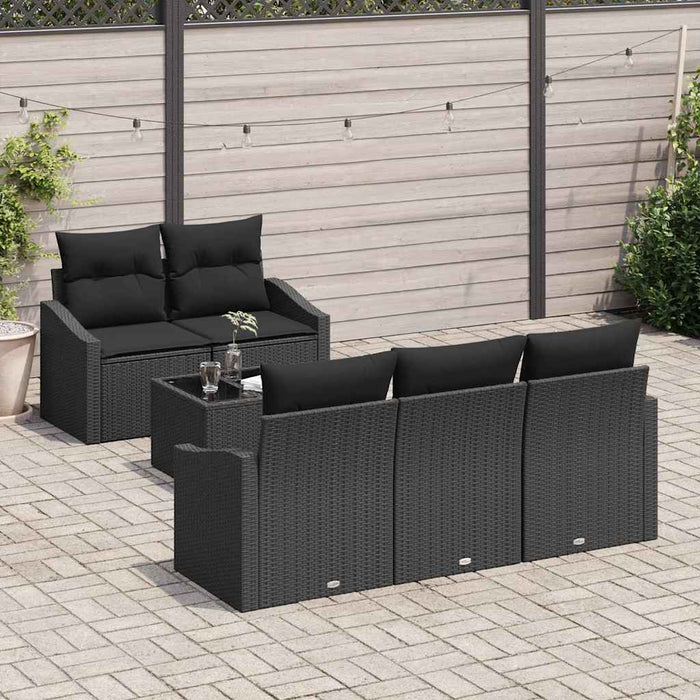 Set de canapele pentru grădină 6 pcs Negru 55 x 55 x 37 cm - WALTI WALTI