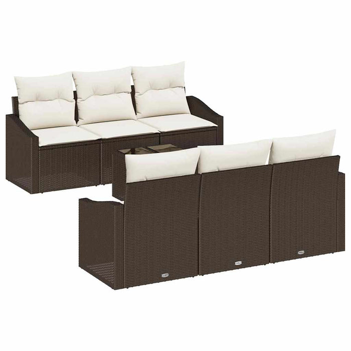 Set de canapele pentru grădină 7 pcs Maro, Crem 55 x 55 x 37 cm - WALTI WALTI